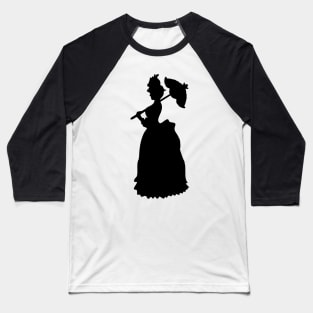 Victorian Woman Silhouette- black & white gown Baseball T-Shirt